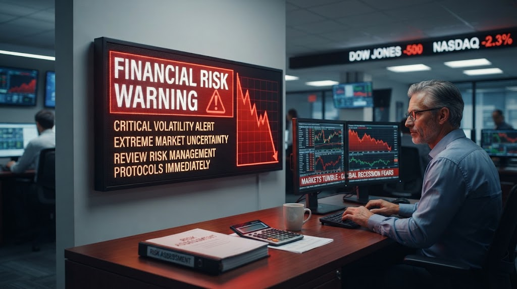 Financial risk warning sign Financial risk warning sign