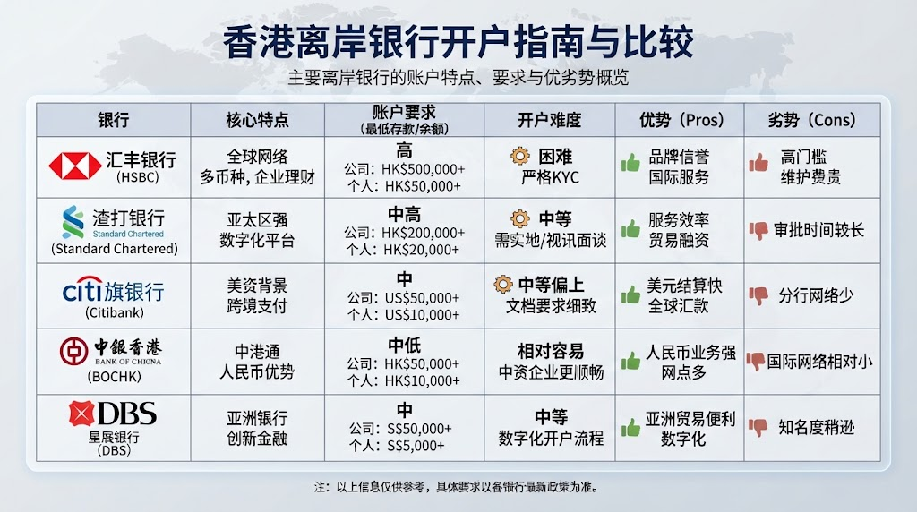建行亚洲离岸账户与香港其他银行对比分析 建行亚洲离岸账户与香港其他银行对比分析