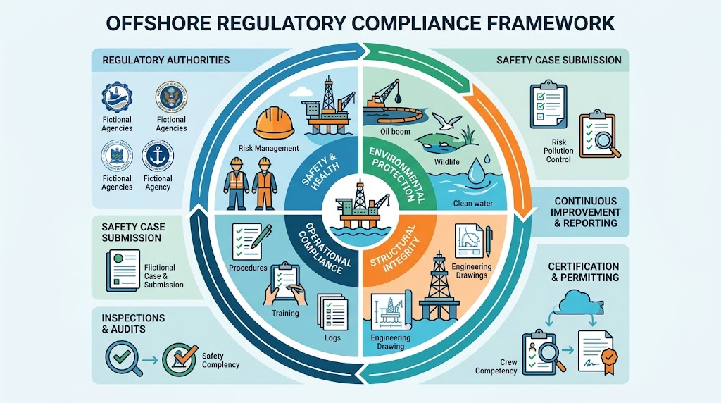 Offshore regulatory compliance framework infographic Offshore regulatory compliance framework infographic